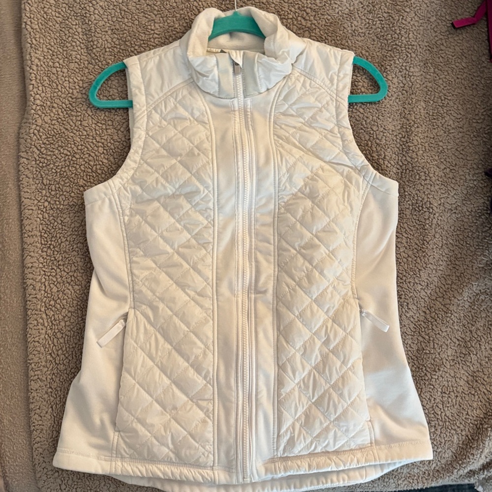 Athleta White Quilted Vest